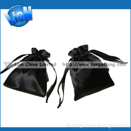 Black Satin Drawstring Bag